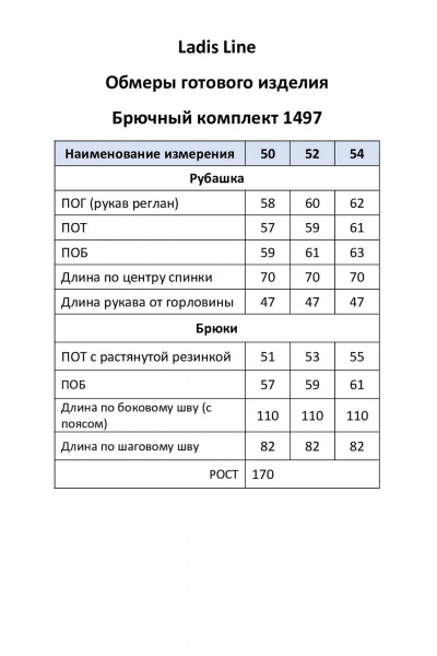 Брюки и рубашка лен-вишер для повседневных образов LadisLine 1497 голубой - фото 8