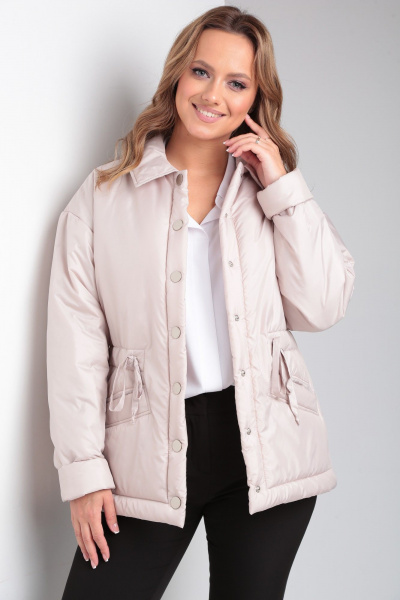 Куртка утепленная из плащёвой ткани с кулисой и отложным воротником Modema м.2035 - фото 9