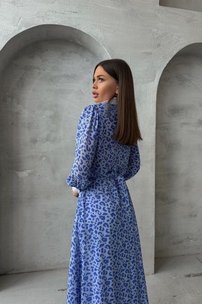 Миди-шифоновое платье с подкладкой вискоза и воротничком Pavlova 163 - фото 5