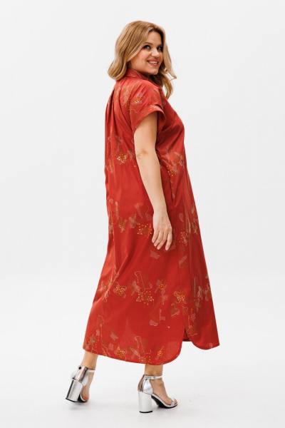 Платье Michel chic 2124 терракотовый - фото 5