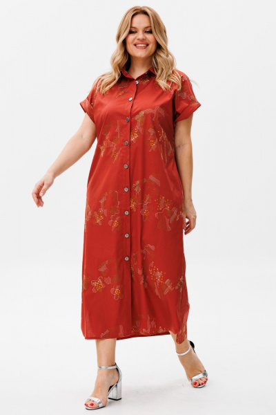 Платье Michel chic 2124 терракотовый - фото 4