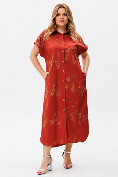 Платье Michel chic 2124 терракотовый - фото 3