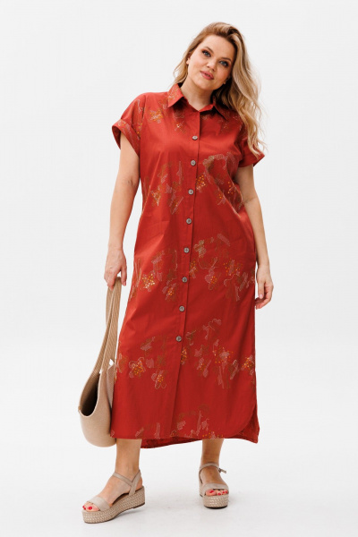 Платье Michel chic 2124 терракотовый - фото 2