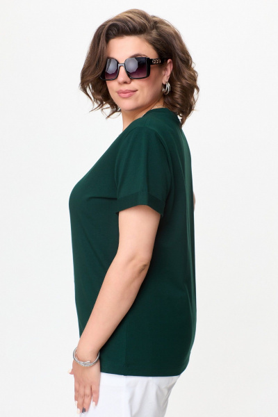 Футболка из хлопка с свободным кроем и V-вырезом Bliss 9174 нефть - фото 5