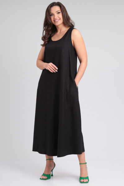 Летнее платье из вискозы и лена со свободным расклешением Your size 2223 - фото 7