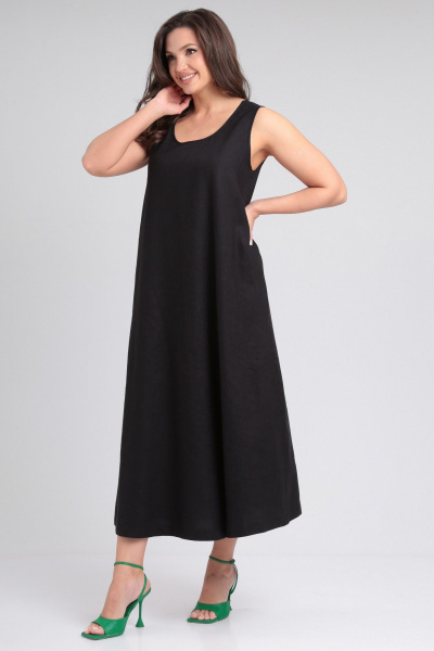 Летнее платье из вискозы и лена со свободным расклешением Your size 2223 - фото 5