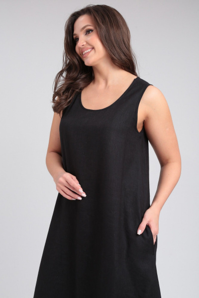 Летнее платье из вискозы и лена со свободным расклешением Your size 2223 - фото 3