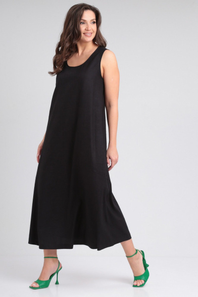 Летнее платье из вискозы и лена со свободным расклешением Your size 2223 - фото 1