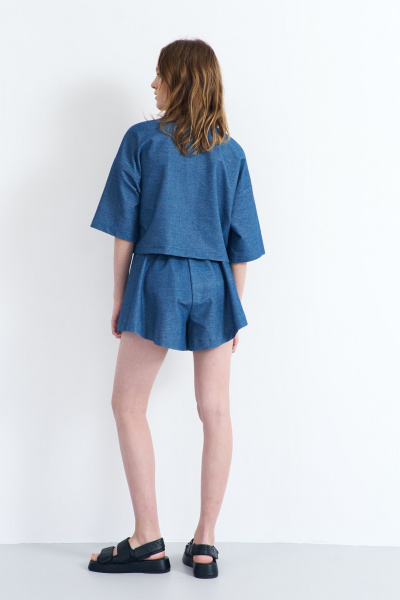 Майка короткая с декоративной вышивкой и круглой горловиной AG Green G505/9 - фото 3