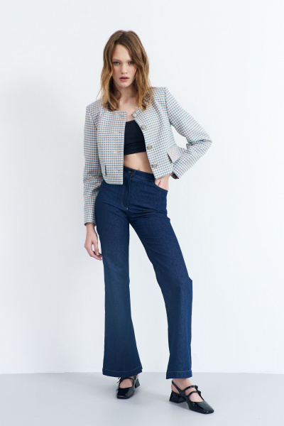 Летний женский жакет из костюмной ткани с центральной застежкой AG Green G506/4 - фото 9