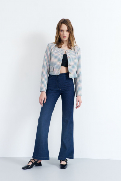 Летний женский жакет из костюмной ткани с центральной застежкой AG Green G506/4 - фото 8