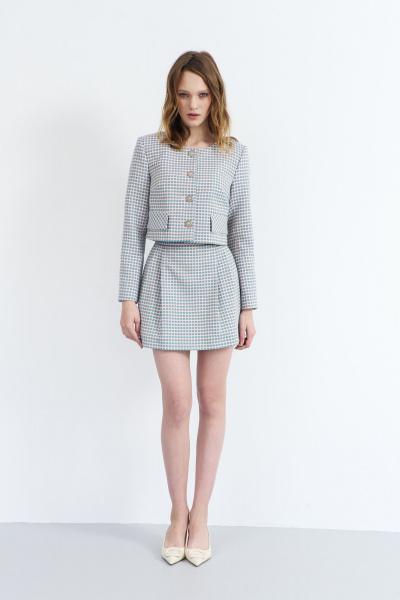 Летний женский жакет из костюмной ткани с центральной застежкой AG Green G506/4 - фото 2