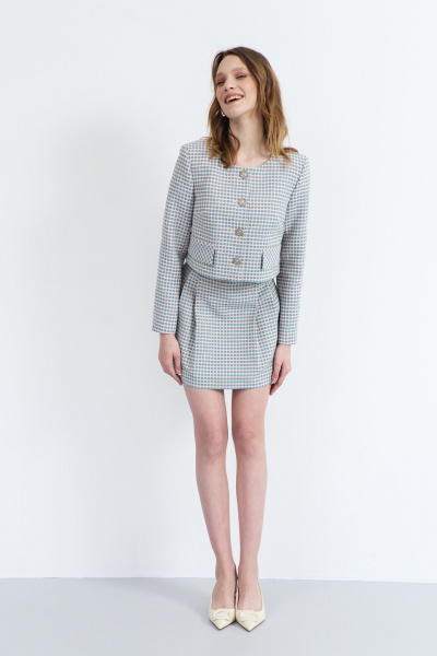 Юбка расширенная с односторонними складками из текстиля AG Green G506/8 - фото 4