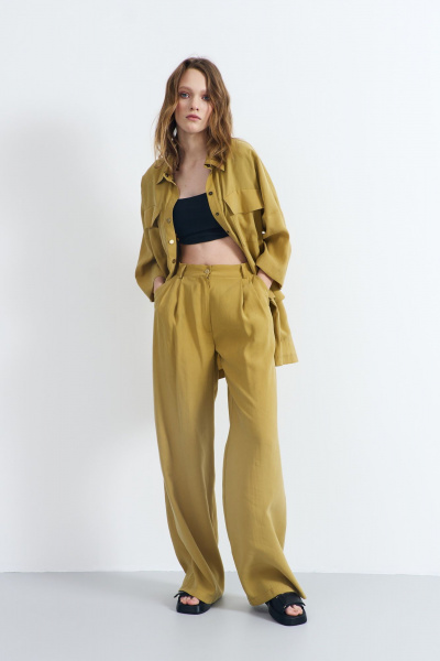 Летняя женская блузка из плательной ткани с разрезами AG Green G507/3 - фото 8