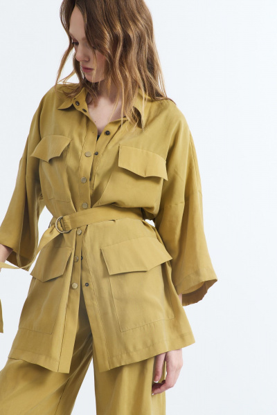 Летняя женская блузка из плательной ткани с разрезами AG Green G507/3 - фото 4