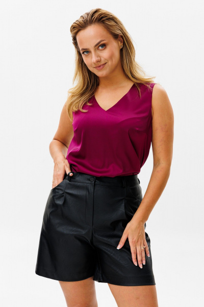 Круглогодичный легкий топ из вискозы с классическим кроем Anelli 1440 бургунди - фото 6