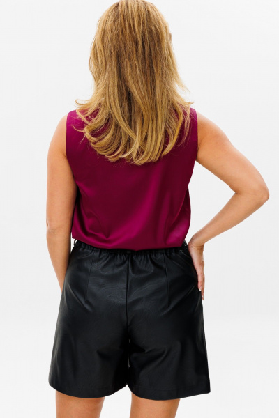 Круглогодичный легкий топ из вискозы с классическим кроем Anelli 1440 бургунди - фото 4