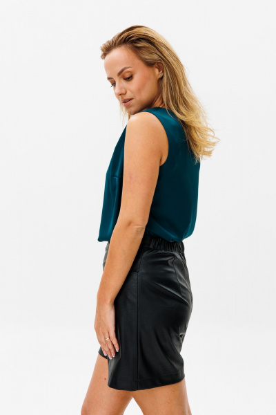 Круглогодичный базовый топ из вискозы в палитре ярких цветов Anelli 1440 морская_волна - фото 4