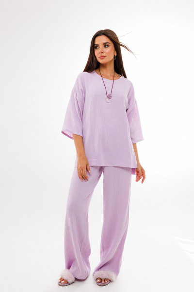 Блуза, брюки Anelli 1376 лиловый - фото 6