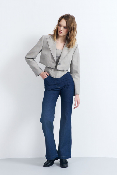 Летний жакет из текстиля с полуприлегающим силуэтом и необработанными краями AG Green G516/4 - фото 2