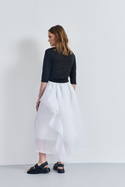 Летний трикотажный джемпер с вытачками и длинной рукавной рукавом AG Green G517/9 - фото 6