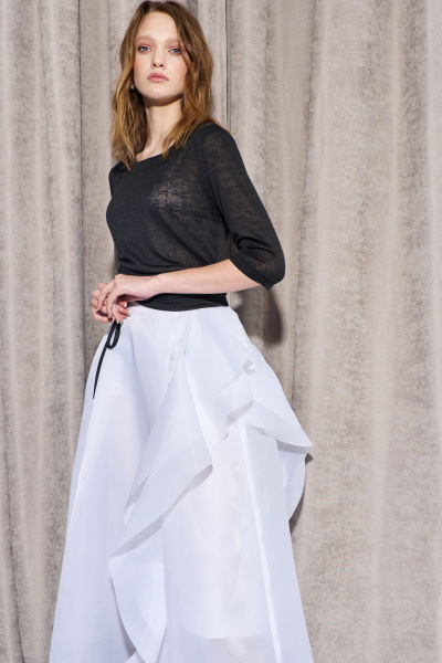 Летний трикотажный джемпер с вытачками и длинной рукавной рукавом AG Green G517/9 - фото 5