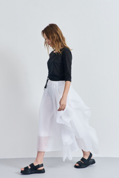 Летний трикотажный джемпер с вытачками и длинной рукавной рукавом AG Green G517/9 - фото 3