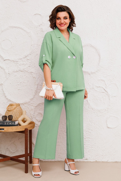 Брюки, жакет AGATTI 5288-1 зелень - фото 3