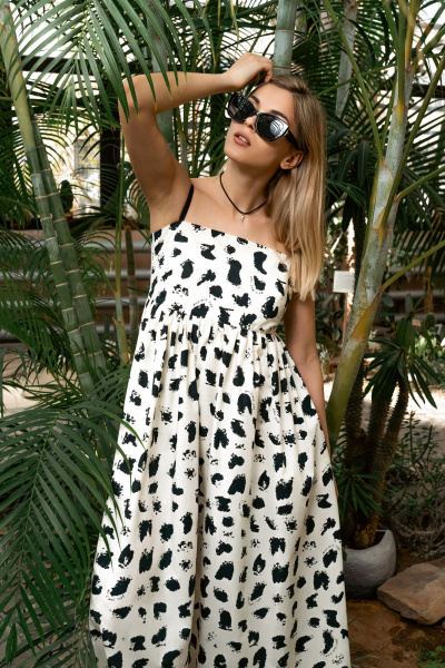 Летний сарафан с принтом и карманами SILVERSPICE S-5420-1 - фото 4