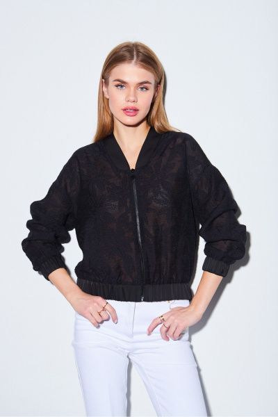 Летний ажурный жакет из вискозы с воротником-стойкой DAVYDOV 9332 - фото 1