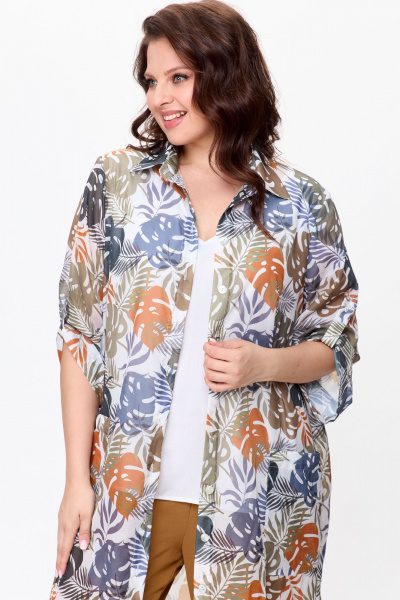 Брюки, рубашка, топ OVERYOU М144 горчица_мультиколор - фото 8