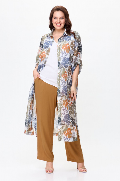 Брюки, рубашка, топ OVERYOU М144 горчица_мультиколор - фото 1