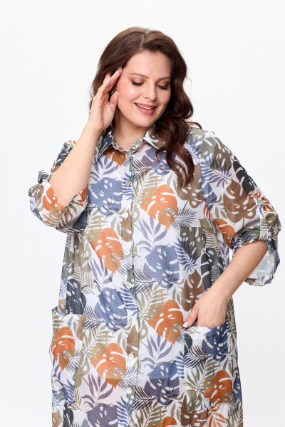 Брюки, рубашка, топ OVERYOU М144 горчица_мультиколор - фото 6