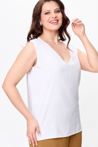 Летний комплект из текстильных брюк, топа и рубашки OVERYOU М144/1 джинс_мультиколор - фото 3