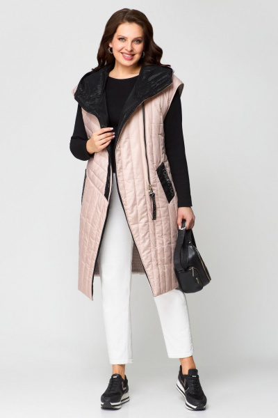 Демисезонный розовый жилет с капюшоном и прорезными карманами Svetlana-Style 1766 розовый - фото 3