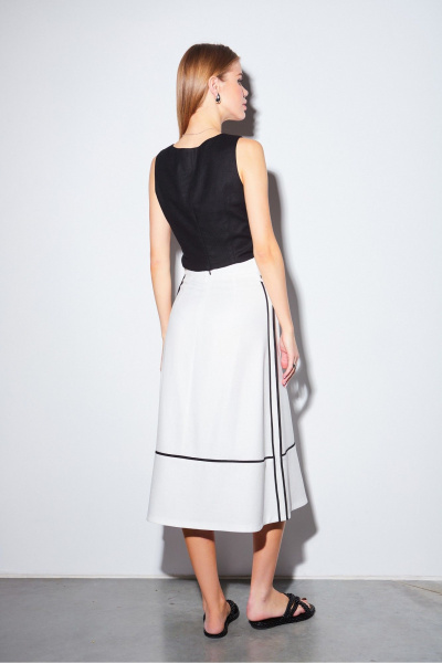 Юбка А-силуэта и жилет контрастных цветов из текстиля DAVYDOV 6443.1 - фото 3