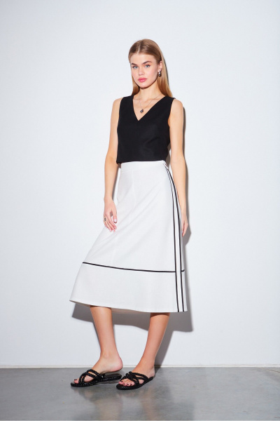 Юбка А-силуэта и жилет контрастных цветов из текстиля DAVYDOV 6443.1 - фото 2
