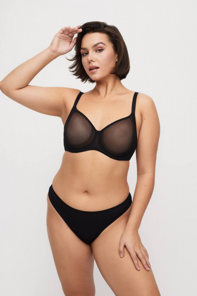 Черный бюстгальтер из трикотажа с мягкой чашкой Milady 146 3.8 - фото 3