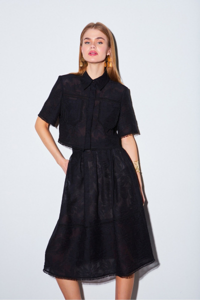 Блуза, юбка DAVYDOV 6423.1 черный - фото 1