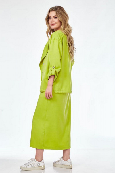 Жакет, футболка, юбка Милора-стиль 1222 салат - фото 3