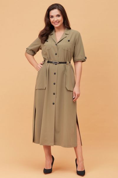 Платье Andina city 8021 хаки - фото 4