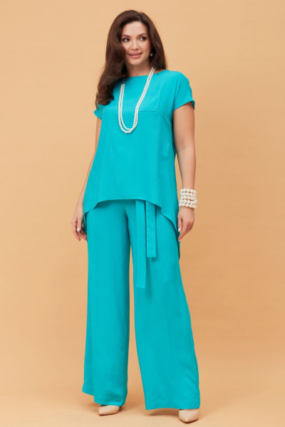 Блуза, брюки Andina city 9017 бирюза - фото 4