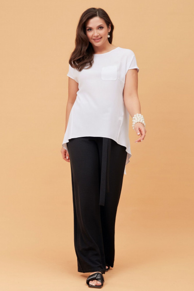 Блуза, брюки Andina city 9017 черный_белый - фото 1