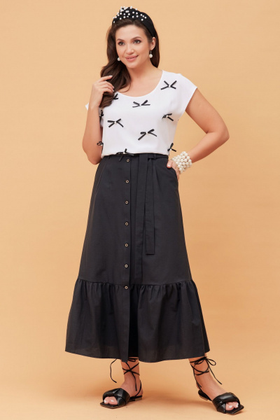 Блуза, юбка Andina city 9039 черный-белый - фото 8