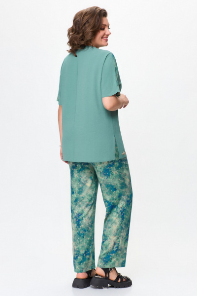 Бирюзовый костюм из туники и брюк из хлопка Svetlana-Style 1567 бирюзовый - фото 2