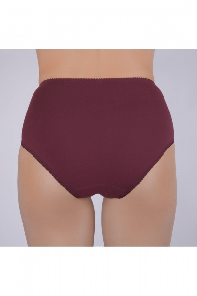 Трусы из хлопкового трикотажа с кружевной передней деталью Verally 1084-1 бургунд - фото 2