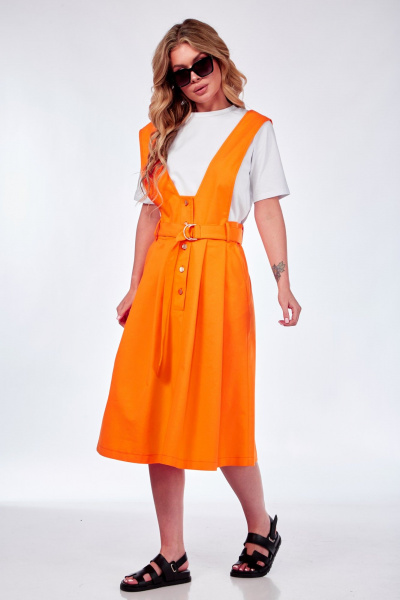 Летний джинсовый сарафан с широкими бретелями и карманами Takka Plus 24-223 - фото 6