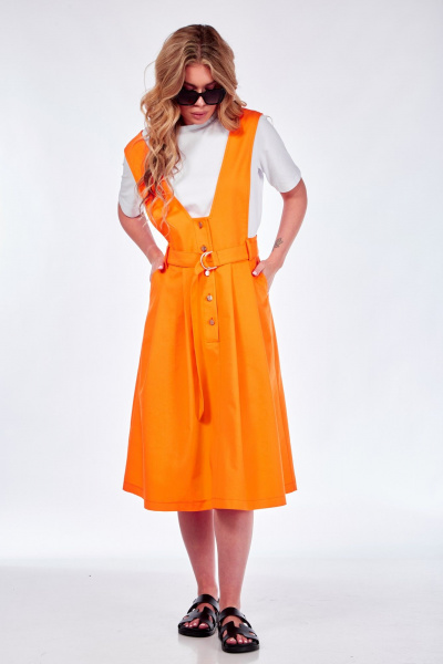 Летний джинсовый сарафан с широкими бретелями и карманами Takka Plus 24-223 - фото 5