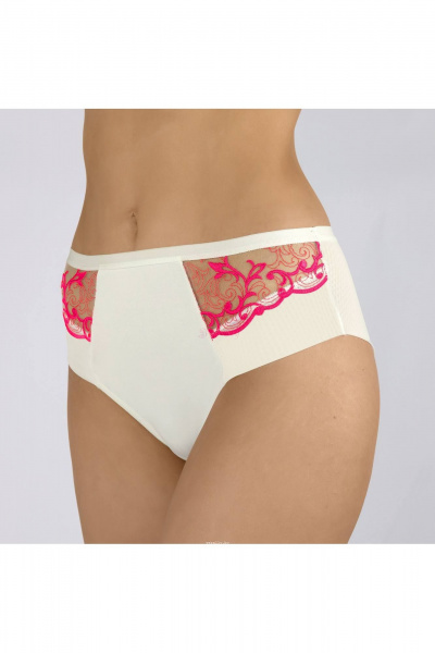 Трусы-брифы со средней линией и отделкой из сетки Verally 1143-1 азалия - фото 3