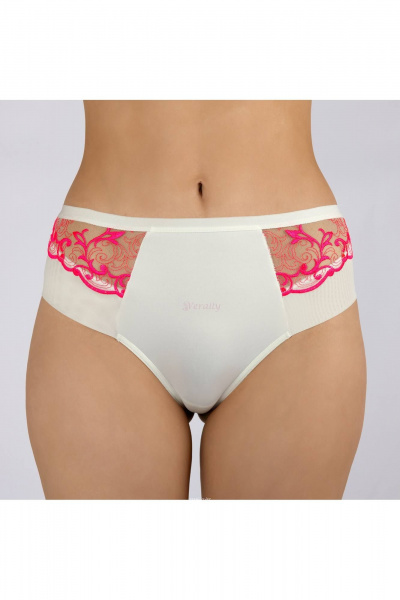 Трусы-брифы со средней линией и отделкой из сетки Verally 1143-1 азалия - фото 1